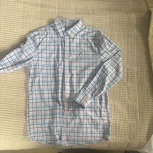 Boys…. Blue & Pink Plaid Button-Up Shirt - Casual Cotton Blend